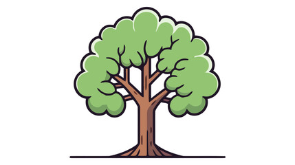 Fototapeta premium Simple tree vector icon, logo. Flat tree on white background