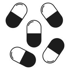 Pills icon. Tablet symbol. Vector illustration. EPS 10.