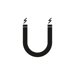 magnet icon. Horseshoe symbol electromagnet. Vector illustration. stock image.