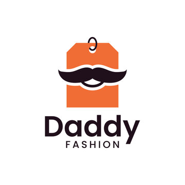 Modern logo combination price tag and mustache. It is suitable for use for clothing brand logos.