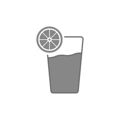 Glass of orange juice icon. Vector illustration. stock image.