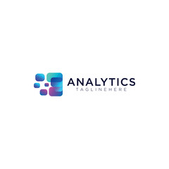 Vector data analyst logo design template art