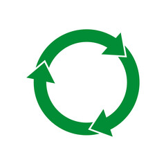 Recycle sign. Green circular arrow. Vector illustration. EPS 10. © Kravchenko