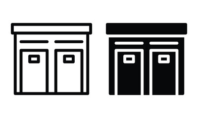 Public toilet icon with outline and glyph style.