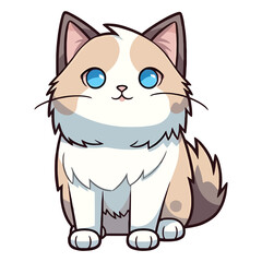 Obraz premium Feline Delight: Adorable Birman Cat in a 2D Artwork