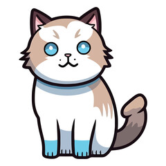 Obraz premium Feline Delight: Adorable Birman Cat in a 2D Artwork