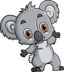 Cartoon funny little koala posing