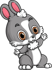 Fototapeta na wymiar Cartoon funny little rabbit posing