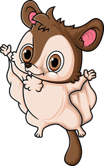 Cartoon funny little glider flying