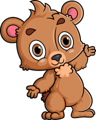Cartoon funny little bear posing
