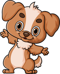 Cartoon funny little dog posing