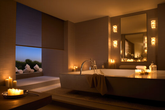 Interior of a luxury spa. Spa concept. Generative AI