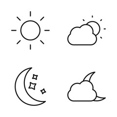 Editable Set Icon of Day and Night Weather, Vector illustration isolated on white background. using for Presentation, website or mobile app