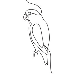 continous line art bird pose conceptual black line draw vector