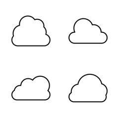 Editable Set Icon of Cloud, Vector illustration isolated on white background. using for Presentation, website or mobile app