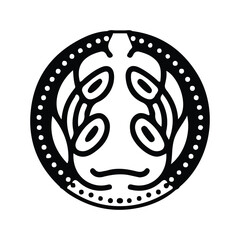Obraz premium hand drawing symmetry icon or logo and symmetry flower, complex circle, japanese pattern, cirle art.