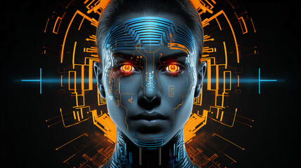 Pixelated Essence: Abstract Vibrant Art of Human Face with TV Scan Lines