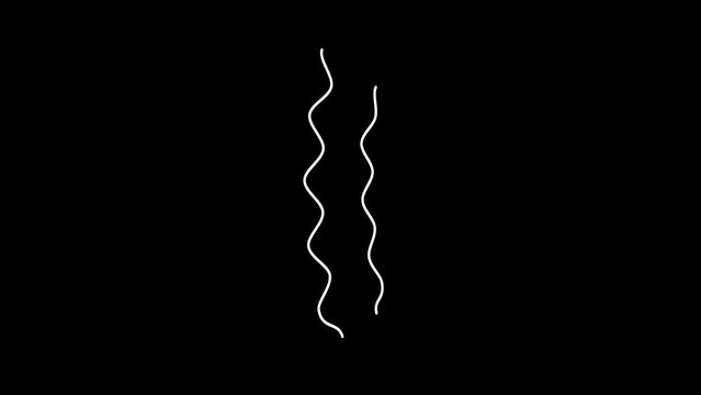 Cold shivering tremor white curve animation, alpha channel,