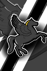 Pegasus Mascot Logo Gaming Design