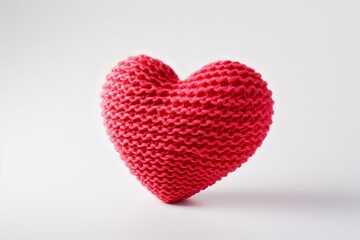 red heart on a white background | red knit heart