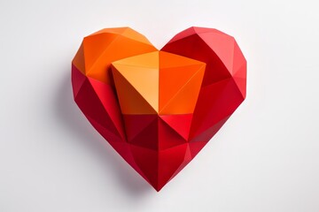 Naklejka na ściany i meble heart shaped diamond | origami heart