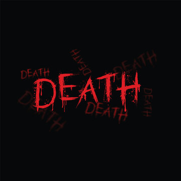 Blood splash death English letters background