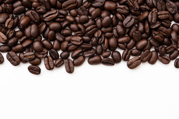 白背景にコーヒー豆