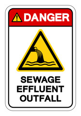 Danger Sewage Effluent Outfall Symbol Sign, Vector Illustration, Isolate On White Background Label .EPS10