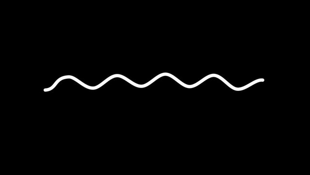 Cold shivering tremor white curve animation, alpha channel,