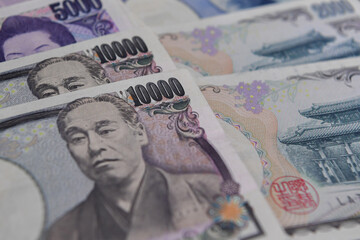 일본의 엔 지폐, japanese yen banknote