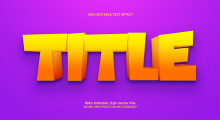 Title fully editable vector text effect