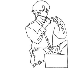 Illustration vector of Kpop fashion stage. idols of Koreans performing. K-pop male fashion idol. singer who is singing wearing beautiful clothes