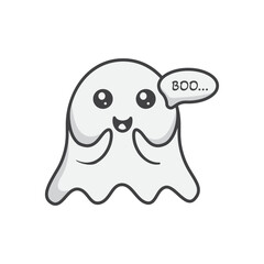 Cute And Adorable ghost vector illustration