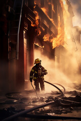 firefighters in action, created using generative AI tools
