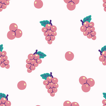 Grapes Fruit Pattern Vector Illustration