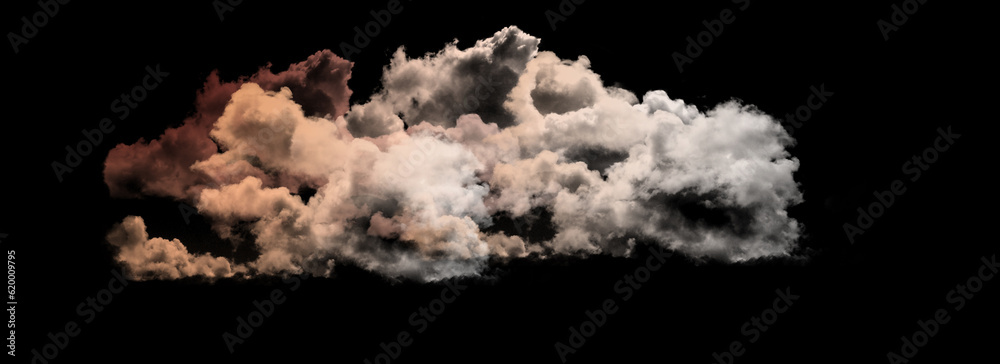 Wall mural abstract cloud illuminated with neon light with isolate background
