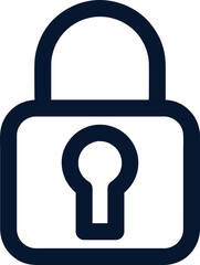 Padlock icon isolated on white background. Flat design, Clean and Minimal style