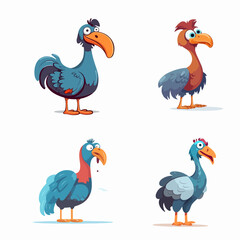 Cartoon dodo bird cheerful vibrant color vector © Diyah