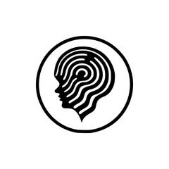 simple head shape mind brain psychology consultant logo vector illustration template design