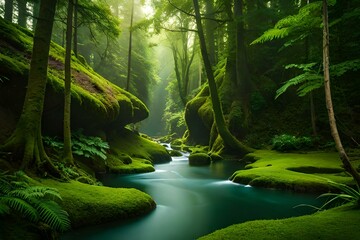 stream in the forest generated by AI tool