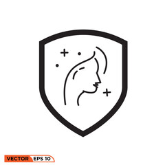 Shield beauty icon vector graphic of template