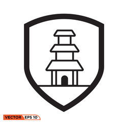 Pagoda icon vector graphic of template 