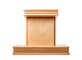 Wooden podium isolated on transparent background, Generative AI