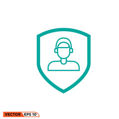 Shield human icon vector graphic of template 