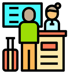 Check In Desk Collection Set. 