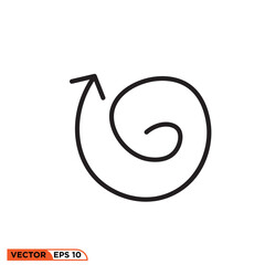 Arrow abstract icon vector graphic of template  line style