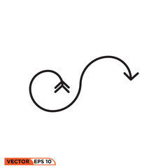 Arrow abstract icon vector graphic of template  line style