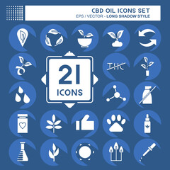 Fototapeta premium Icon Set CBD Oil. related to Education symbol. simple design editable. simple illustration
