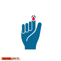 bleeding index finger icon vector graphic of template 