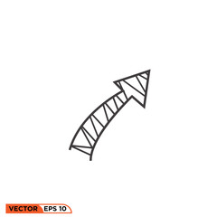 Arrow abstract icon vector graphic of template  line style